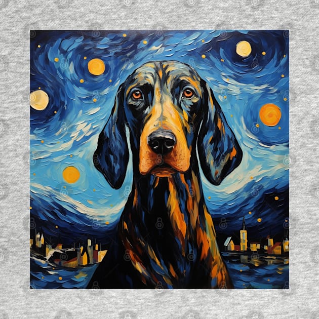 Black and Tan Coonhound Night by NatashaCuteShop